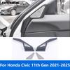 For Honda Civic 11th - 2024 2025 Carbon Fiber Front Window A Pillar Stereo Speaker Audio Speaker Cover Trim Accessories