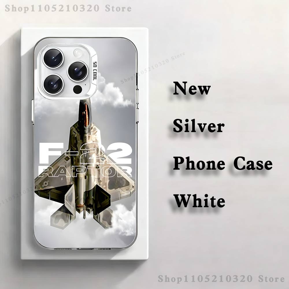 Fighter Plane F-F-22 S-SU-57 Phone Case For iPhone 17,16,15,14,13,12,11,Mini,Pro,E,MAX White Matte Silicone Whtie Cover