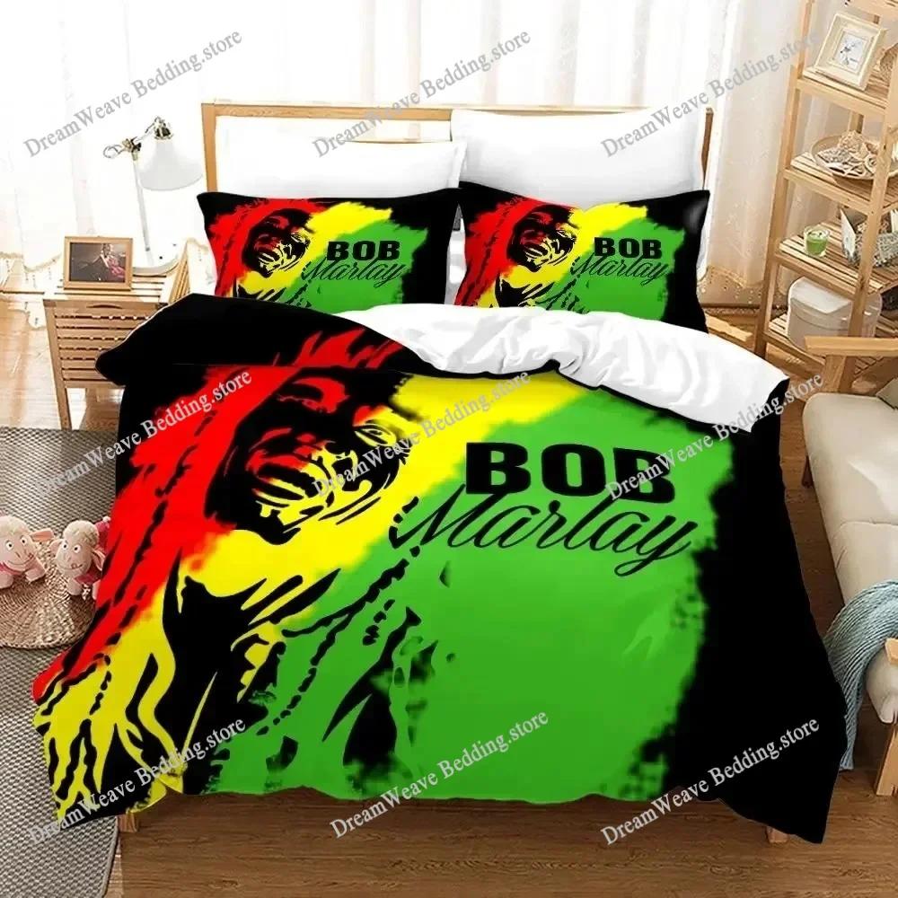 3D Print Bob Marley Duvet Cover Sets Music Legends Jamaica Singer Comfortable Bedspreads Queen King Size Polyester Bedding Sets9