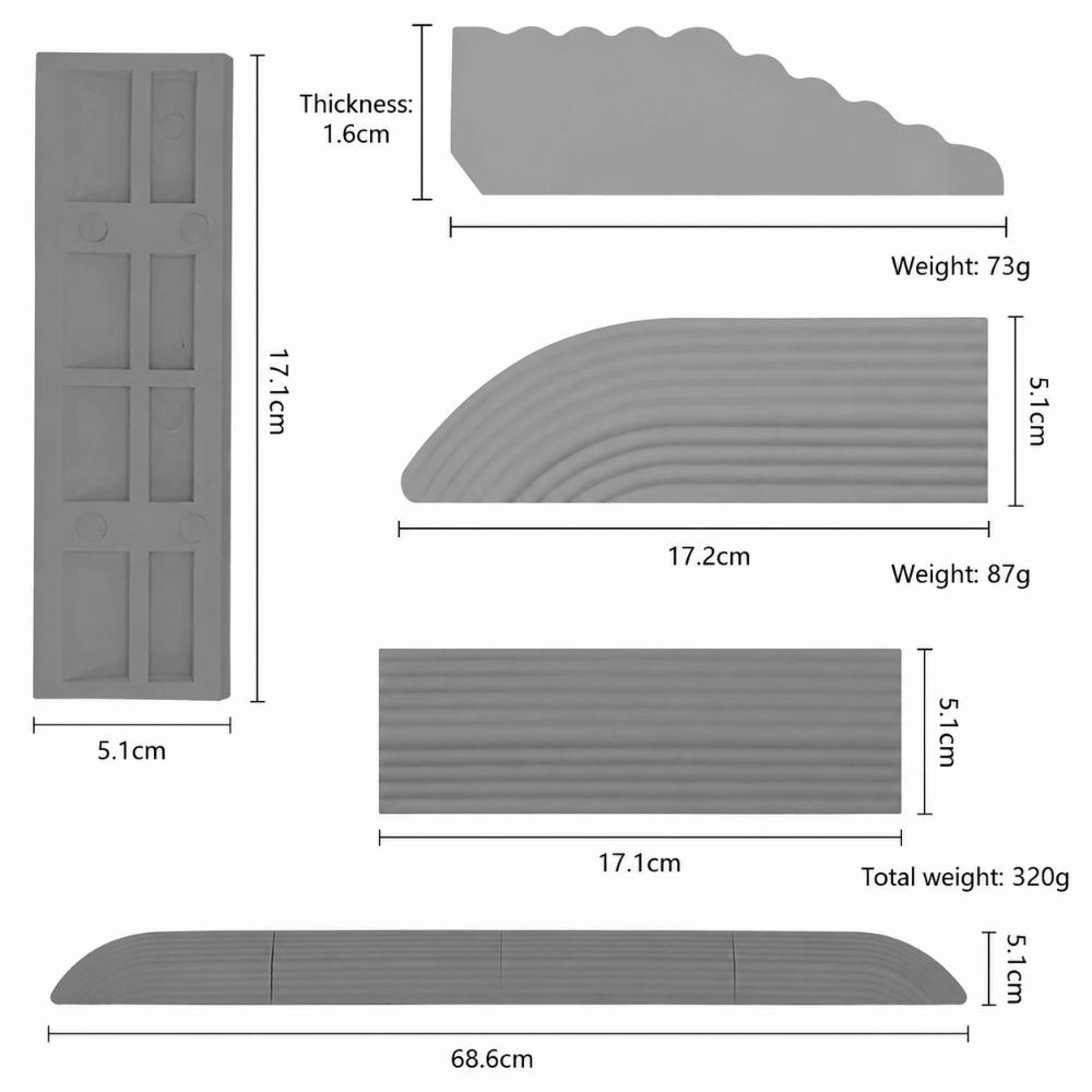 Solid Base Sweeping Robot Slope Climbing Strip Anti Slip Threshold Ramp For Robot Vacuum