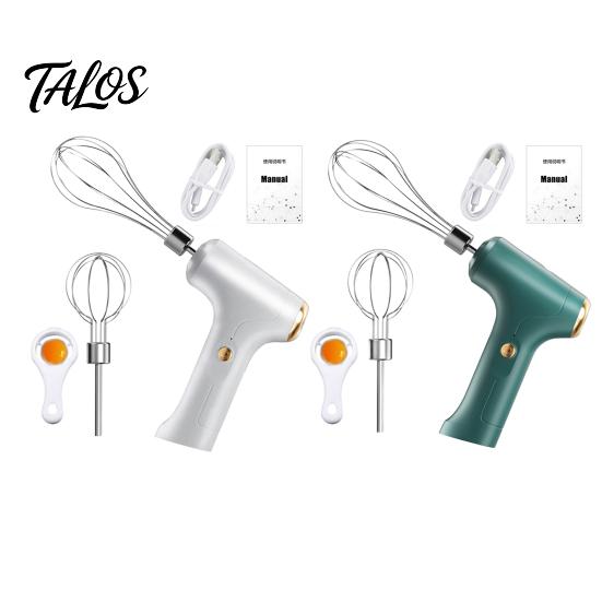 Stainless Steel Mixing Heads Cordless Electric Egg Beater with Double Head 3 Speeds Handheld Whisk Speed Modes Portable for Cake Bread Desserts