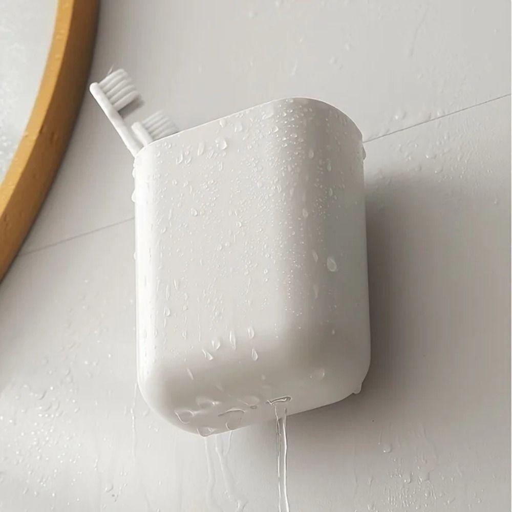 Creative Wall-mounted Storage Box Drain Basket Simple Toothbrush Holder Toothpaste Cup Holder Portable Bathroom Supplies