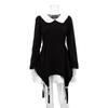 Doll Collar Splice France Long Sleeve Dress For Women High Waisted Slim Ruffle Mini Dresses Ladies Street Casual Party Elegant Evening Dress Female