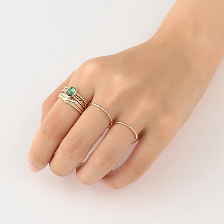 Mlluki Factory 925 Sterling Silver 14K Gold Plated Gemstone Retro Hollow Olive Emerald Ring