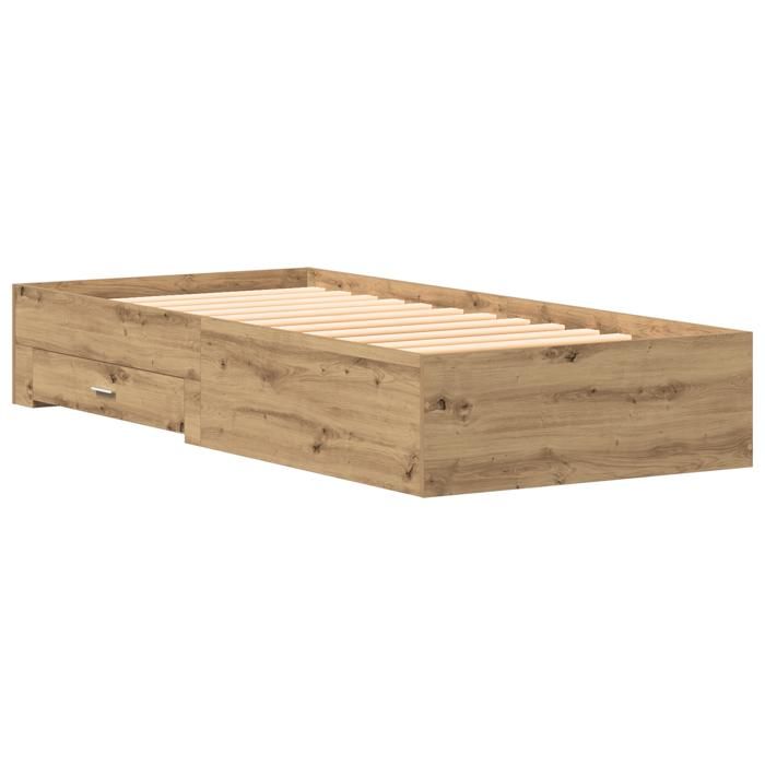 Lit vidaXL Artisan Chêne 90x190 cm Bois d'ingénierie 3333991