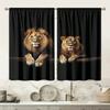 2 Pieces of Pure Lion Print Curtains   Pole Bag Curtains 42*84   Bedroom and Living Room   Home Decoration   Room Decoration