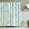 Blue Green Leaf Pattern Waterproof Shower Curtain Bathroom Decor Accessories Home Improvement Garden
