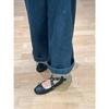 Cowhide version~ Korean version niche rivet bow round head light ** fork buckle belt Mary Jane shoes women's single shoes