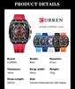 Curren 8442 Men's Quartz Watch, Six-Hand Dial, Rubber Strap, Fashion Sport Design