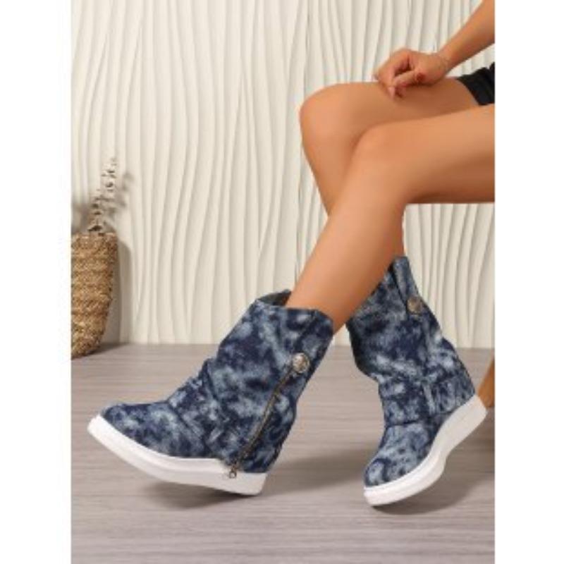 

Новые летние и осенние брюки ботинки джинсовый комбинезон короткие ботинки круглый носок толстая подошва ботинки со сборками ботинки в стиле локомотив женская обувь 42 синий