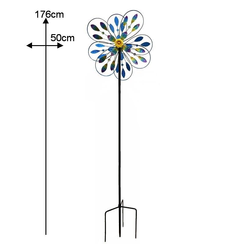 Gradient Flower Pinwheel: Outdoor Wrought Iron Garden Decoration for Landscaping
