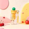Water Cup with Soft Rubber Lanyard, Portable Leakproof Multi-Sealing Lid Water Bottle with Removable Tea Separator, Large Capacity Kids School Travel