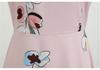 2024 Trendy Retro Round Neck Summer Dress with Short Sleeves and Flowy Print