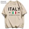 Italy Repubblica Italiana Printed Men T Shirts AllMatch Cotton TShirt Casual Crewneck Loose Streetwear Man Summer Basics Top