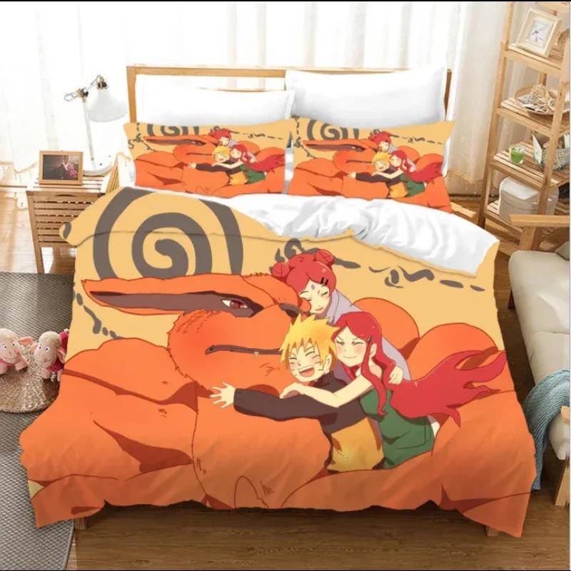 Anime Naruto Bedding Set Double Duvet Cover Comforter Akatsuki Itachi Sasuke Kakashi Sheet Bedspread Birthday Christmas Gift
