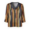 Womens 3/4 Length Sleeves Shirts V-Neck Satin  Loose Dressy Trendy T-Shirt Pullover Blouse Tops
