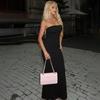 Women Sexy Solid Color Strapless Backless Slim Fit High Waist Long Dress