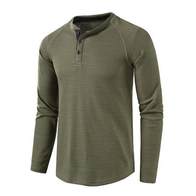 T-shirt classique à manches longues pour homme, couleur unie, bas, automne et hiver