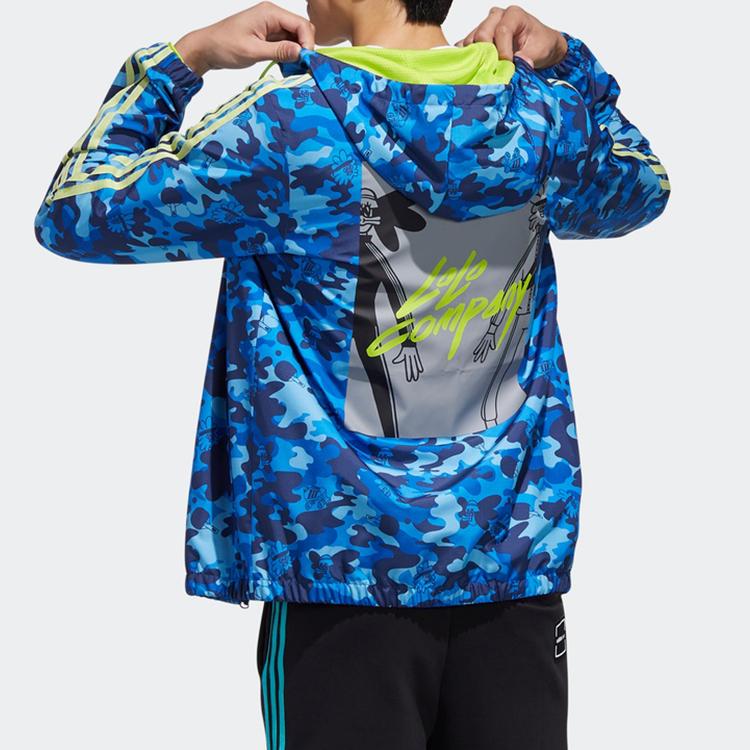 Adidas Neo Radio Windbreaker With Camouflage Hood Men Outerwear Collegiate-Navy FU3596