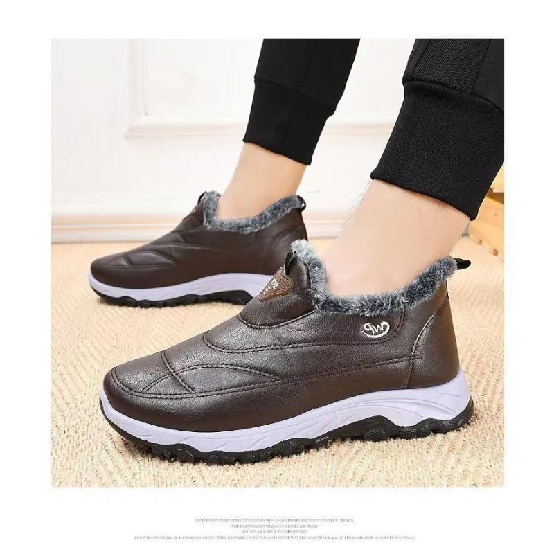 Men's Short Cotton Boots with Thickened Velvet and Waterproof Large Cotton, Casual Shoes for Men