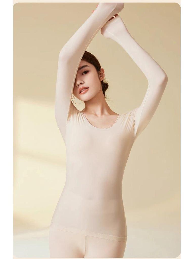 Women's Ultra-thin Heating Hyaluronic Acid Base Layer Set - 37°C Constant Temperature Autumn Wear