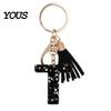 Lightweight Keychain Pendant, Sequins Star Letter A-Z Charm with Tassel, Gift Alphabet Initial Metal Keyring for Handbag Backpack Bag