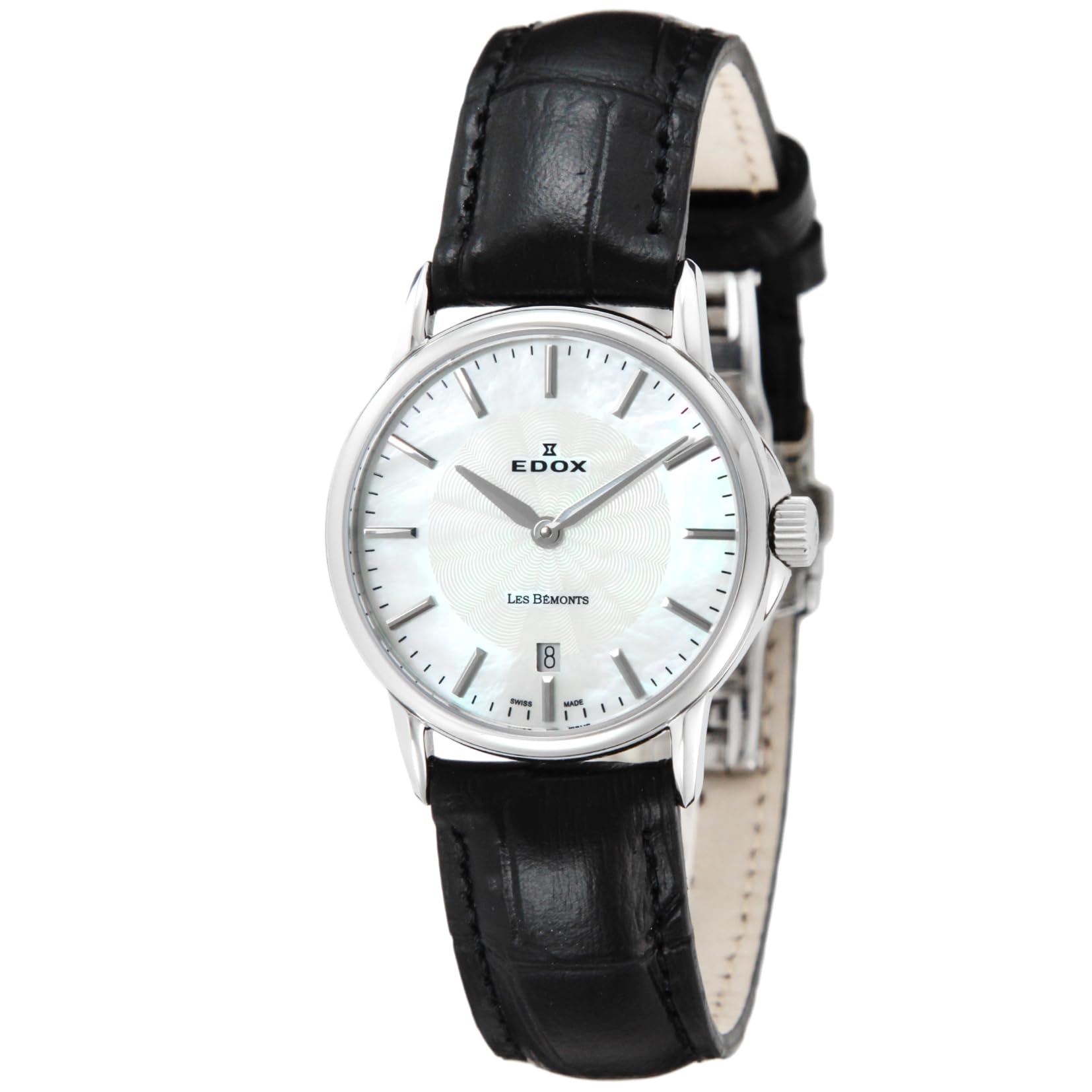 

[EDOX] Women s Watch Les Bemont White Mother-of-Pearl Dial Quartz Water Resistant Sapphire Crystal 57001-3N-AIN Black [Parallel Import]