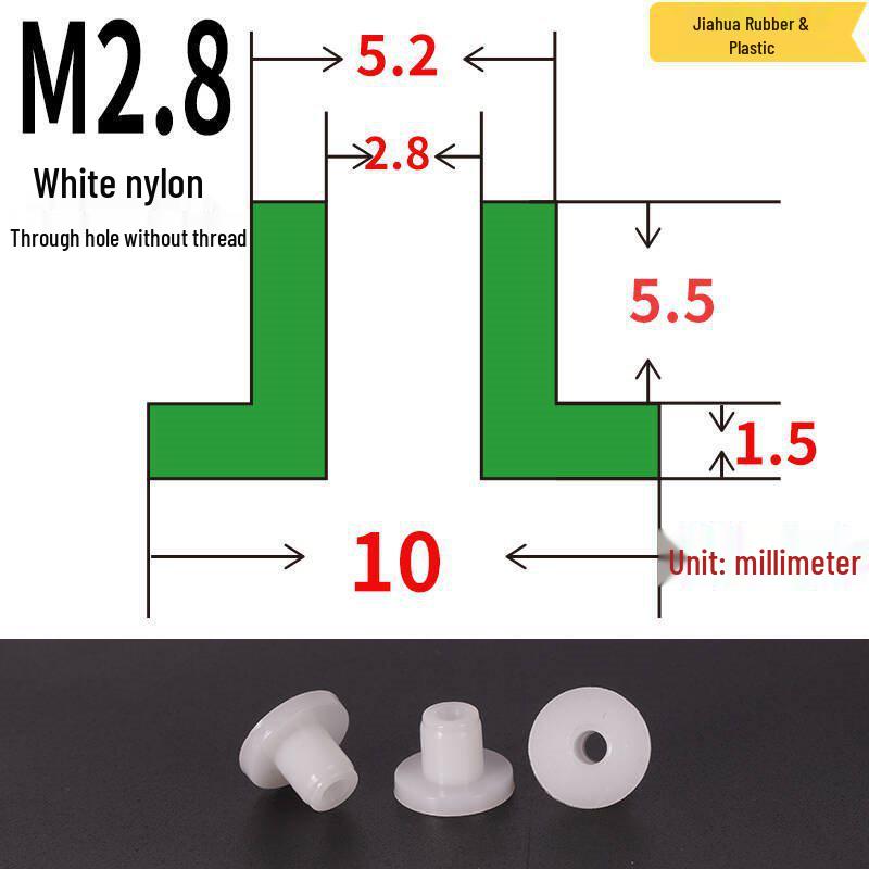 T-förmige Nylon-Dichtungsscheibe M3-M35 Gewinde Isolierabstandshalter