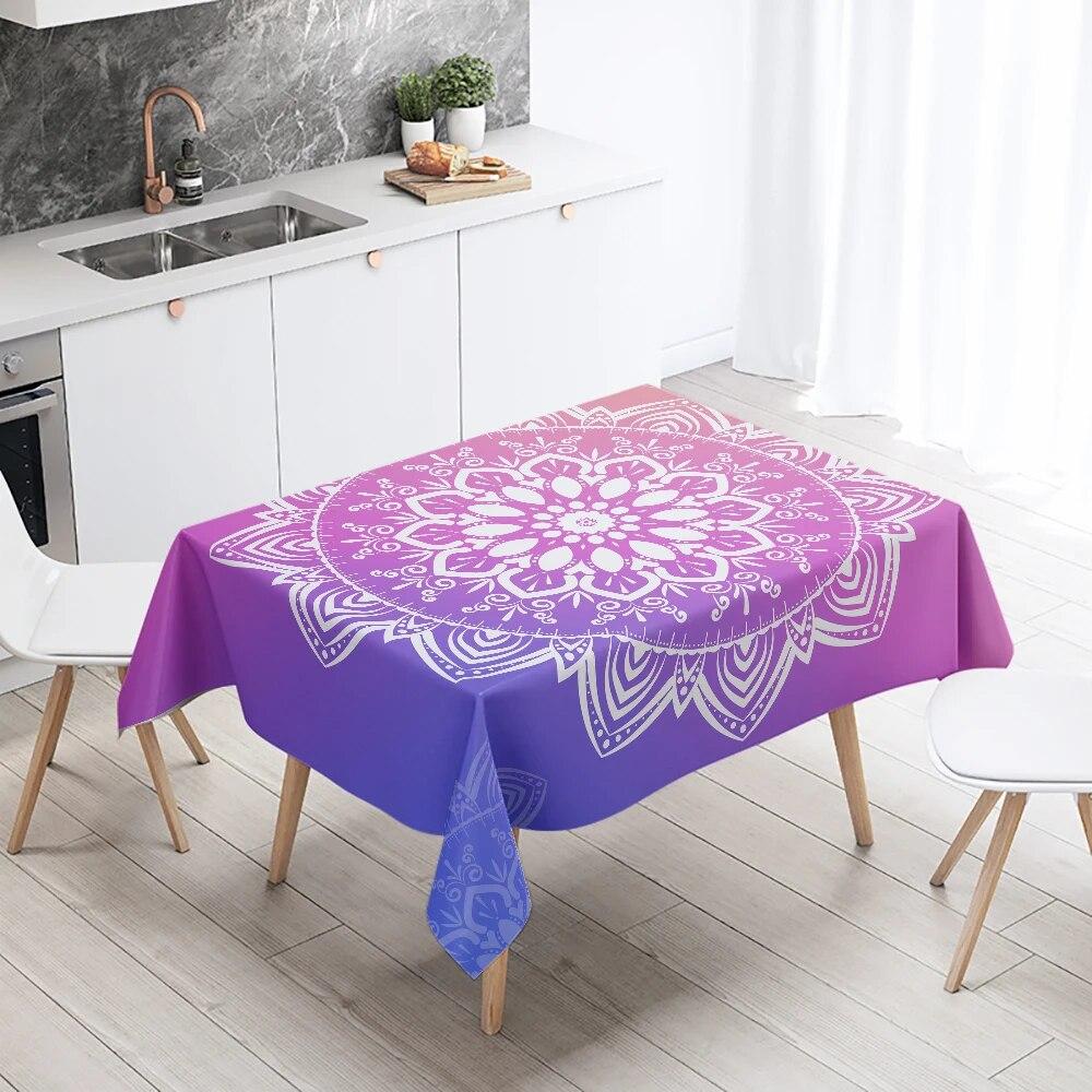 

Водонепроницаемая скатерть с принтом мандалы, свадебная вечеринка, украшение для ресторана, банкета, прямоугольный кухонный стол 40x70cm