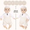 Realistic Vinyls Baby Boy Doll 14inch with Hat and Overalls for Kids Play Realistic Baby New Borns Asleep Toy Soft