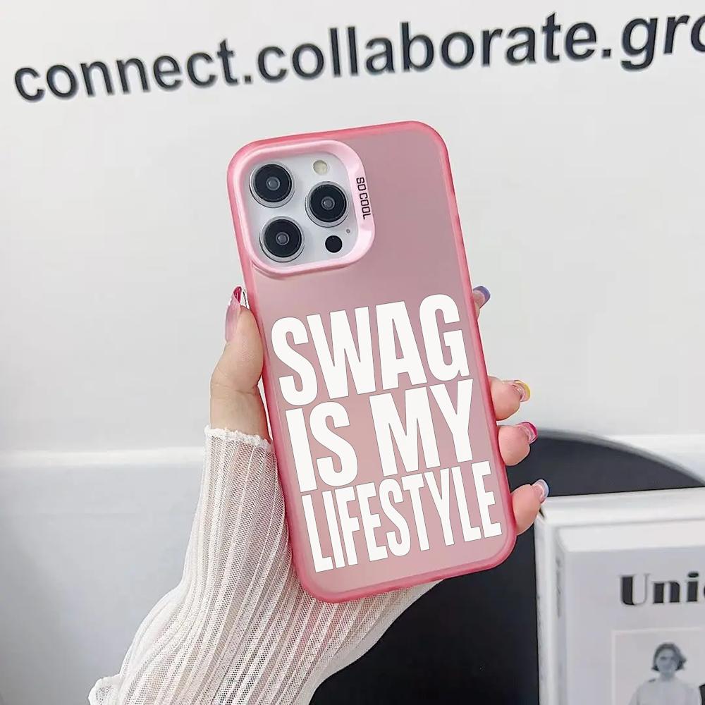 Hip-hop Swag logo lifestyle moda Custodia per Telefono Per lMDColor Guscio Argento Per lPhone 17 16 e 15 14 13 12 11 Pro Max Plus