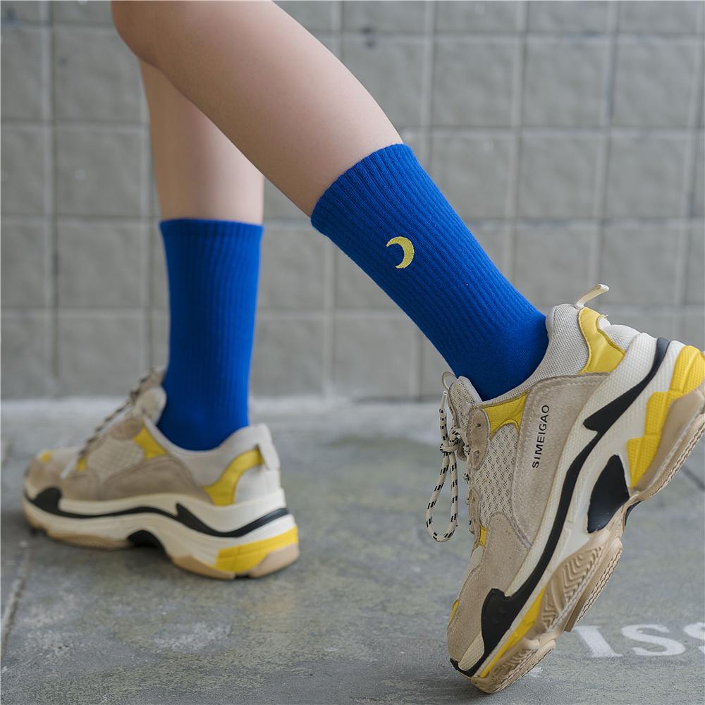 Șosete Hipster cu Broderie la Modă, Model Vreme, Barometru Amuzant de Dispoziție, Fulger, Curcubeu, Ploaie, Soare, Dropship