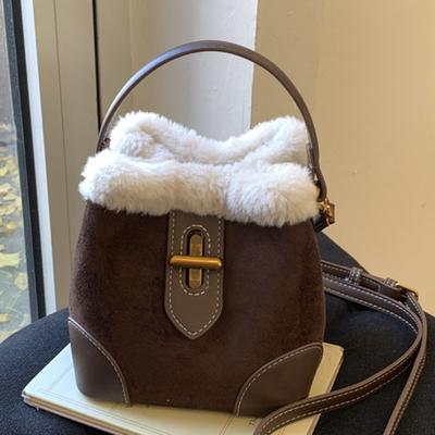 Winter High-value Fashionable and Simple Shoulder Bag Casual Retro Plush Wind Portable Messenger Bag Bag Women