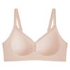 Gathering Bra Women's Soft Support Bra Seamless Bra Fixed Cup Underwear Push Up Bra