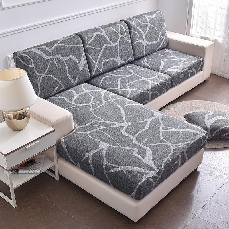 Sofa-Sitzkissenbezug, elastischer Sofabezug mit Blumendruck, für Haustiere und Kinder, Möbelschutz, Stretch, abnehmbarer und waschbarer Schonbezug