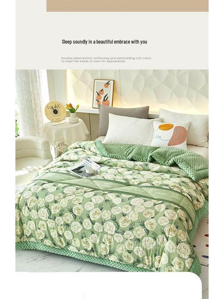 Popular Class A Bean Velvet 3D Massage Quilt – Four Seasons, Lightweight, and Warm for Home or Dormitory Use