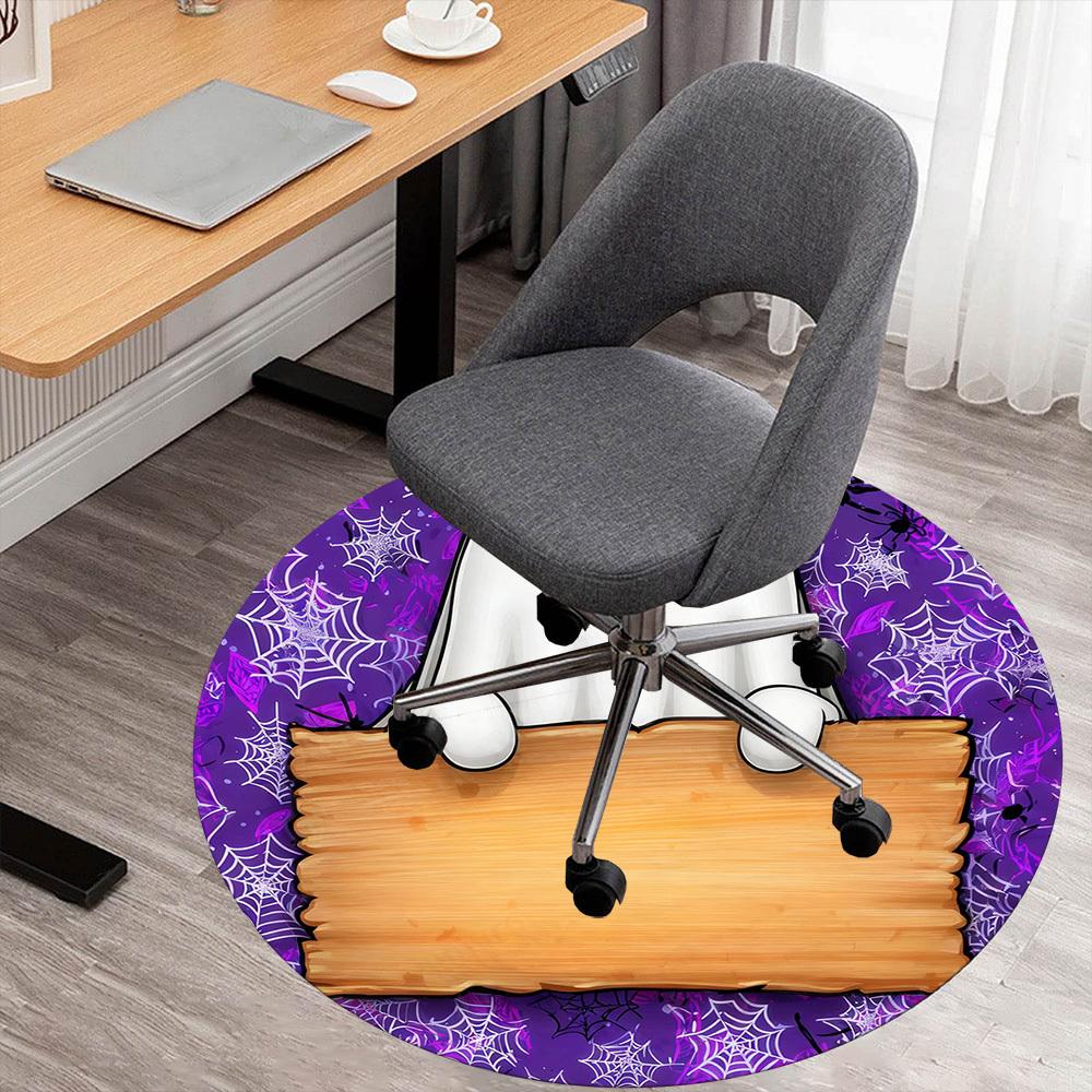 1PC Ghost Halloween Office Round Area Rug, Under Office Chairs Bedroom Living Room Home Decor, Carpet for Office -1110116