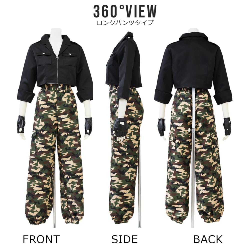 Brightlara Women's Police Military Costume, Halloween Costume (cos063-BK-M)