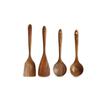 Teak 9-Piece Kitchen Set: Solid Wood Spatula, Spoon, Fork, Non-stick Pan, Acacia Wood Utensils, Long Handle Pot & Vegetable Spatula
