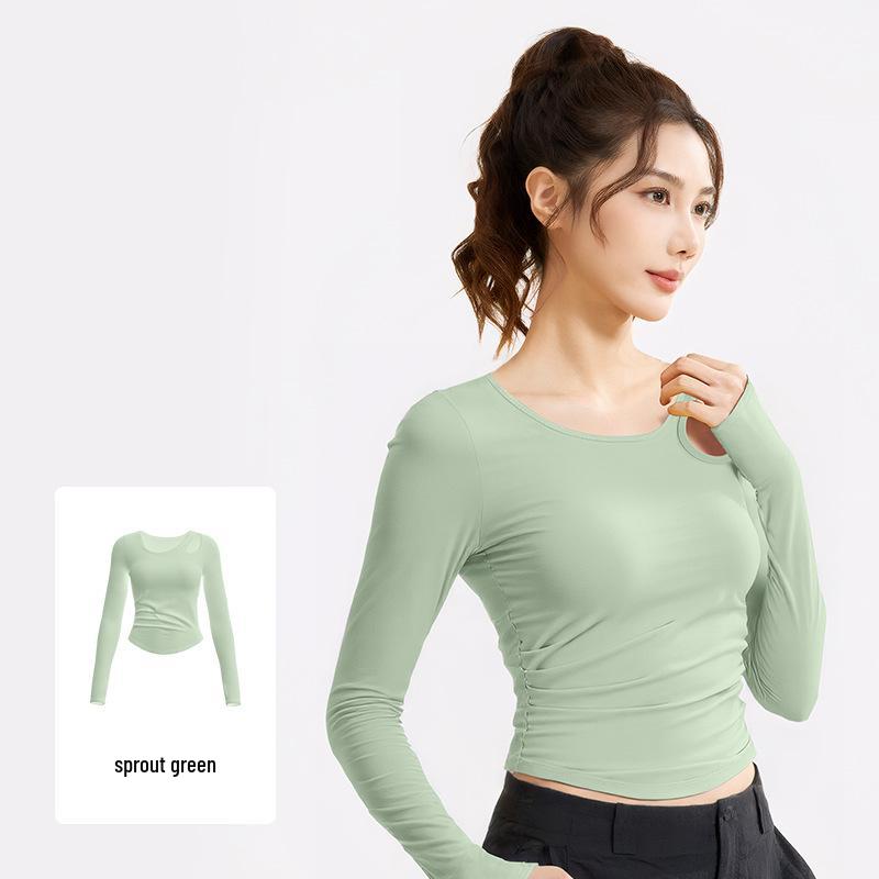 

Женский быстросохнущий топ для йоги и бега с длинным рукавом, облегающего кроя, с ощущением обнаженности L