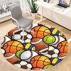 1PC Sports Balls Office Round Area Rug, Indoor Mat Suitable ForOffice, Under Office Chairs Bedroom Living Room Home Decor, Room Deco, D032