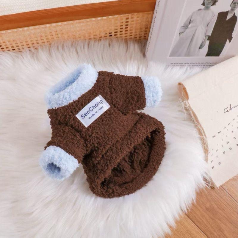 Autumn and winter small and medium pet clothes double-sided plush winter warm cotton-padded clothes Yorkshire cat and puppy clothes