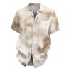 Men's Fashion Loose Tie-Dye Printed Short Sleeve Beach Shirt