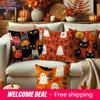 Halloween-Themed Cat & Ghost Pillowcasessuitable For Sofa Car Bedroom Decorative Cushion Cover Pillow Cover