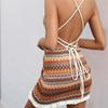 Summer Seaside Vacation Strap Skirt Ethnic Style Colorful Embroidered Sexy Dress