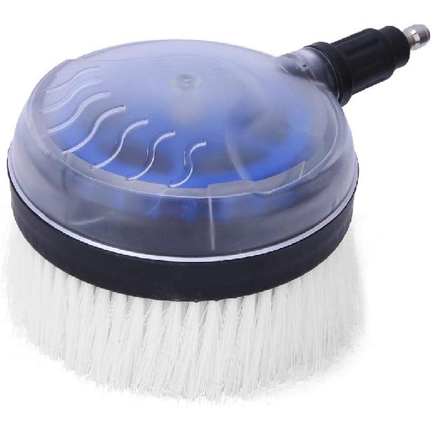 

White Drill Scrub Brush Car Pressure Washer Rotating Brush With Soft Surface For Cleaning Painted Vehicles Boats Flat Window Glass Stucco, Power Tool