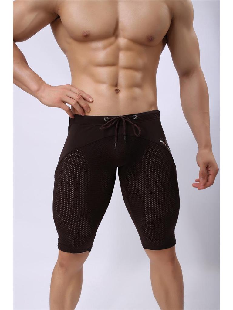 BRAVE PERSON Men's Mid-Length Sports Swim Trunks