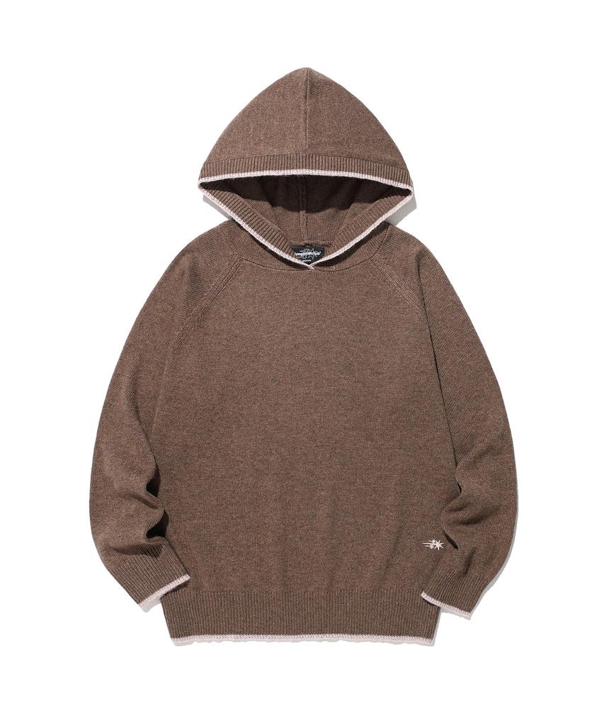 NICEGHOSTCLUB Color Tipped Knit Hoodie_Brown(Ng2Gffk640A)