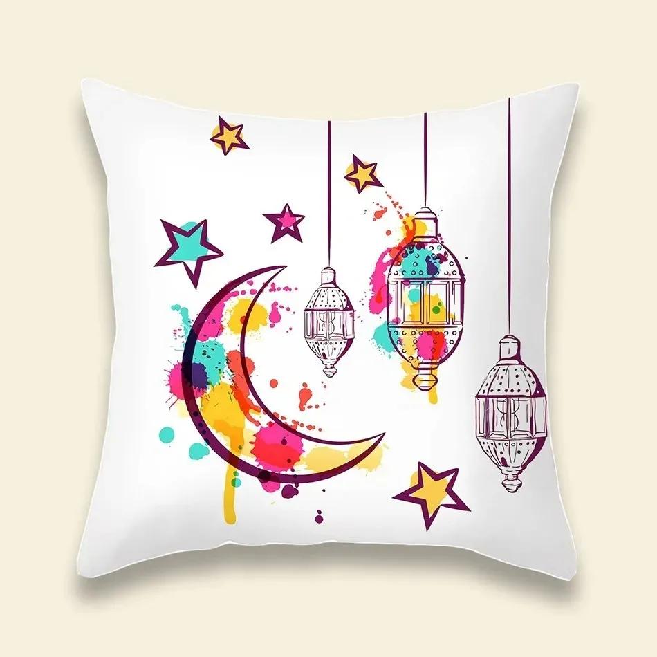 Wzór lampionu ramadanowego Pokrowiec na poduszkę dekoracyjną na sofę do salonu Dekoracja domu Poszewka na poduszkę Materiały na przyjęcie Eid
