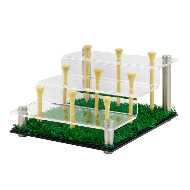 

Golf Ball Staircase Organizer Clear Acrylic Storage With Grass Pad For Secure Presentation In Office Or Golf Club 1